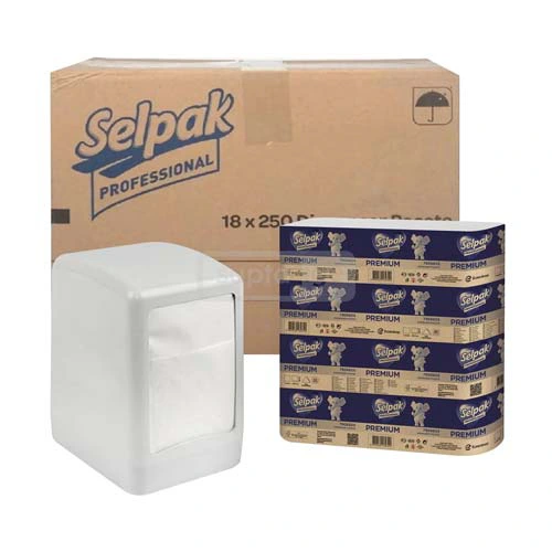 'SELPAK'-სელპაკი Professional მაგიდის დისპენსერის Z-ტიპის ხელსახოცი 250ც 1*18ც PREMIUM